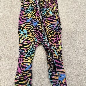 Bums & Roses rainbow Footies with Vibrant Animal Print